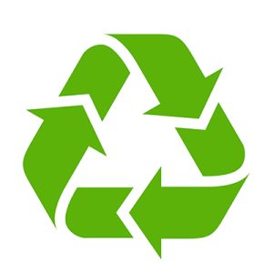 Recycle symbol on white background