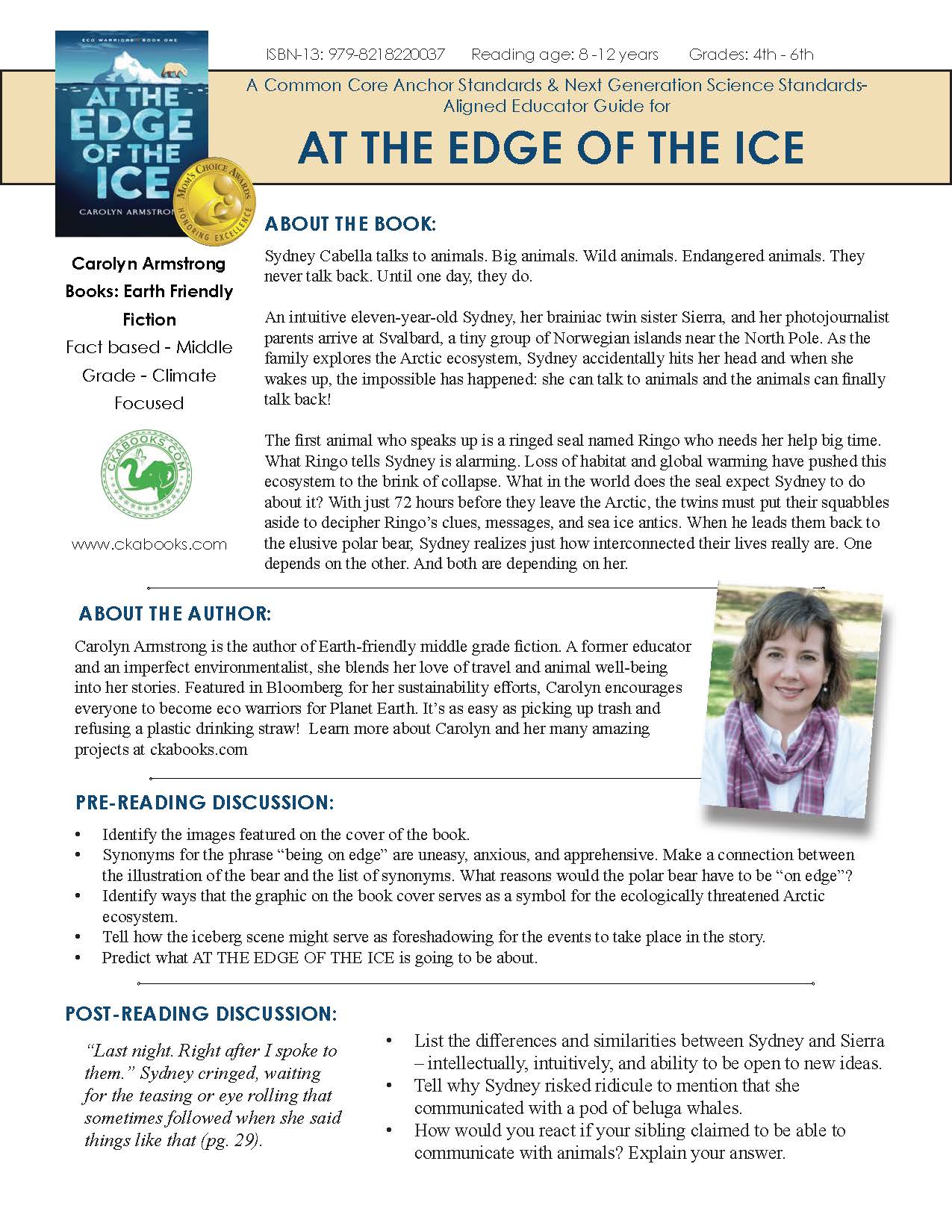 AT THE EDGE OF THE ICE By Carolyn Armstrong_Educators Guide